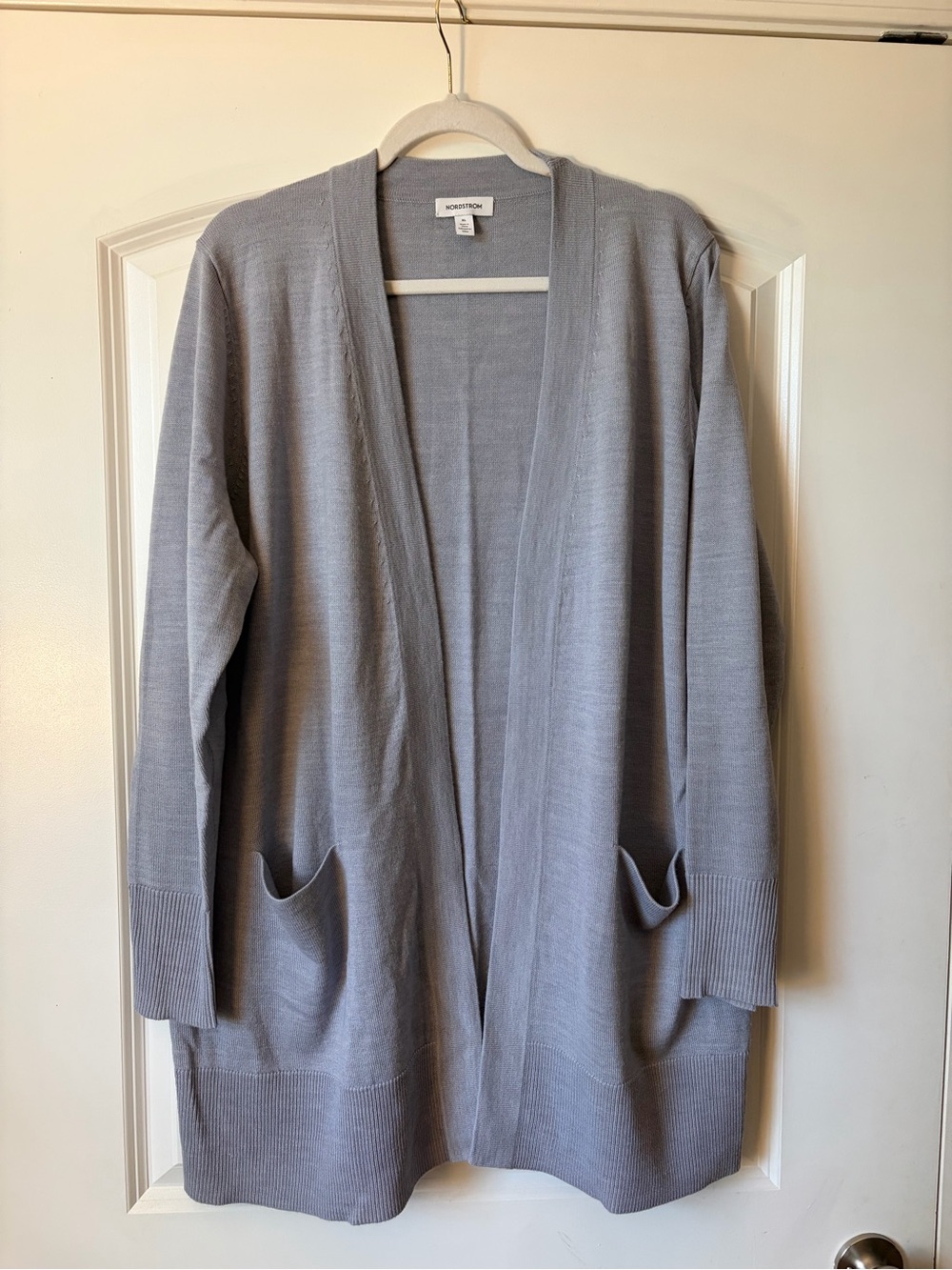 Nordstrom Light Gray Open-Front Women's Cardigan with Pockets